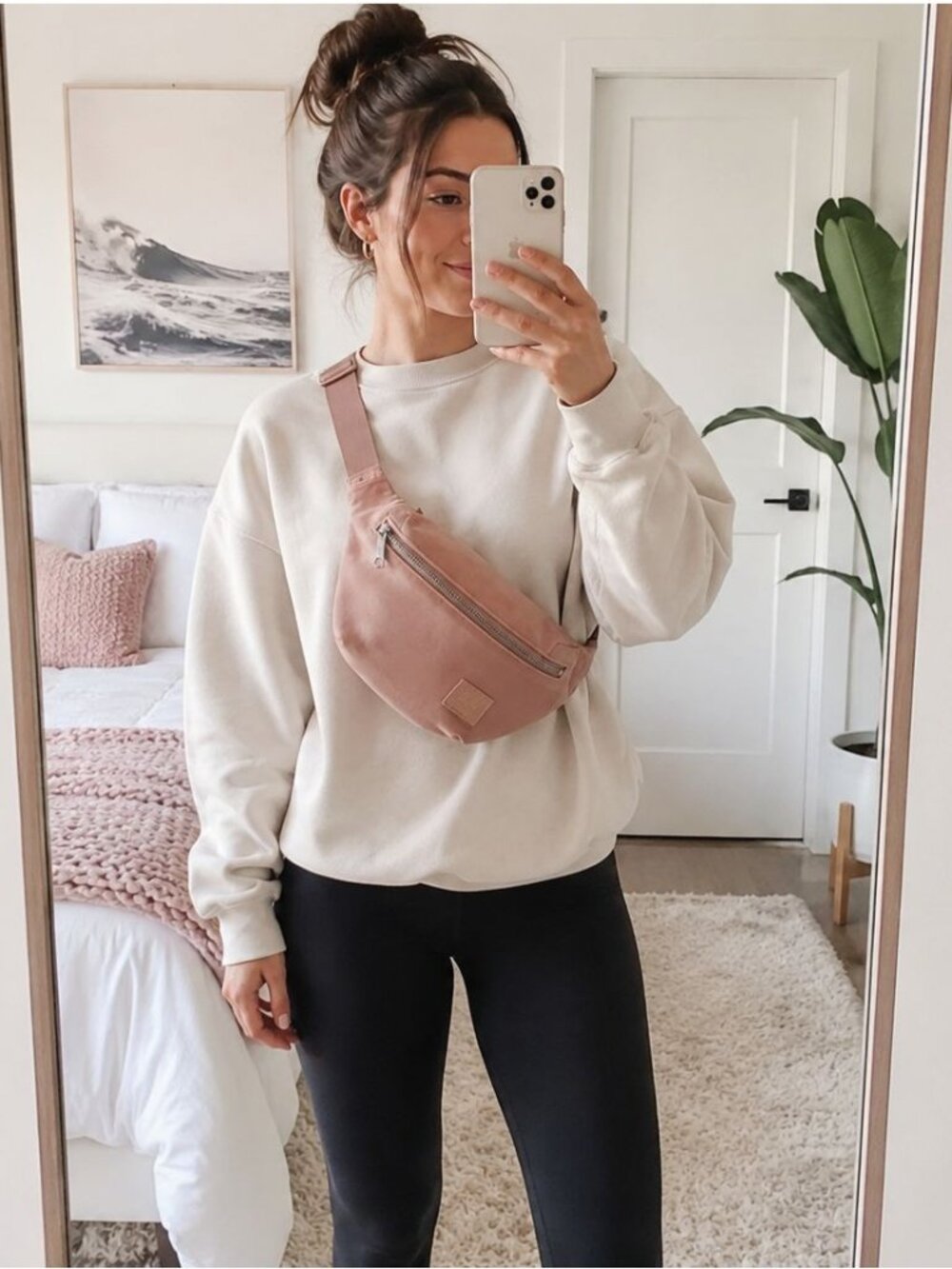 Herschel Supply Co Fifteen Velvet Belt Bag Ash Rose Pink Fanny Pack